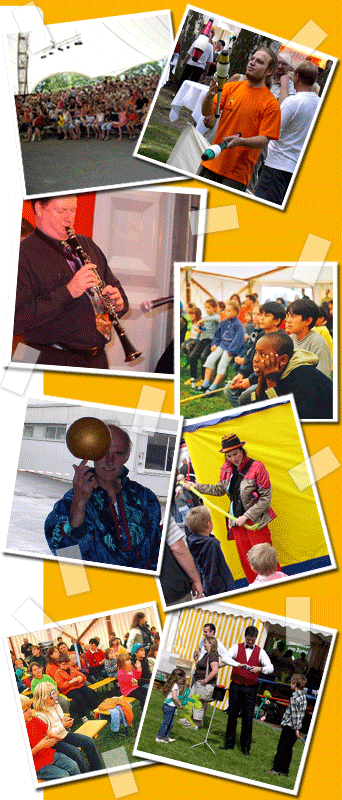 Feuerschlucker, Feuerspucker, Jongleure, Prinzessinnen, Zauberer, Clowns, M&auml;rchenerz&auml;hler, Gaukler, Hexen, Rockmusikbands f&uuml;r Kids, Theater- und Zirkusgruppen � das ganze Drumherum f&uuml;r ein erfolgreiches und ambitioniertes Kinderprogramm mit der langj&auml;hrig erfahrenen Kinderbetreuung bei Veranstaltungen durch SUNEVENTS.